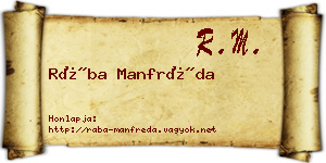 Rába Manfréda névjegykártya